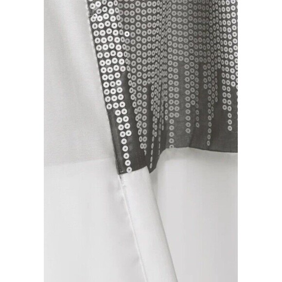 2x Lush Decor Night Sky Window Curtain Panel Single Gray/White 42”X84” Sequin - Picture 6 of 7